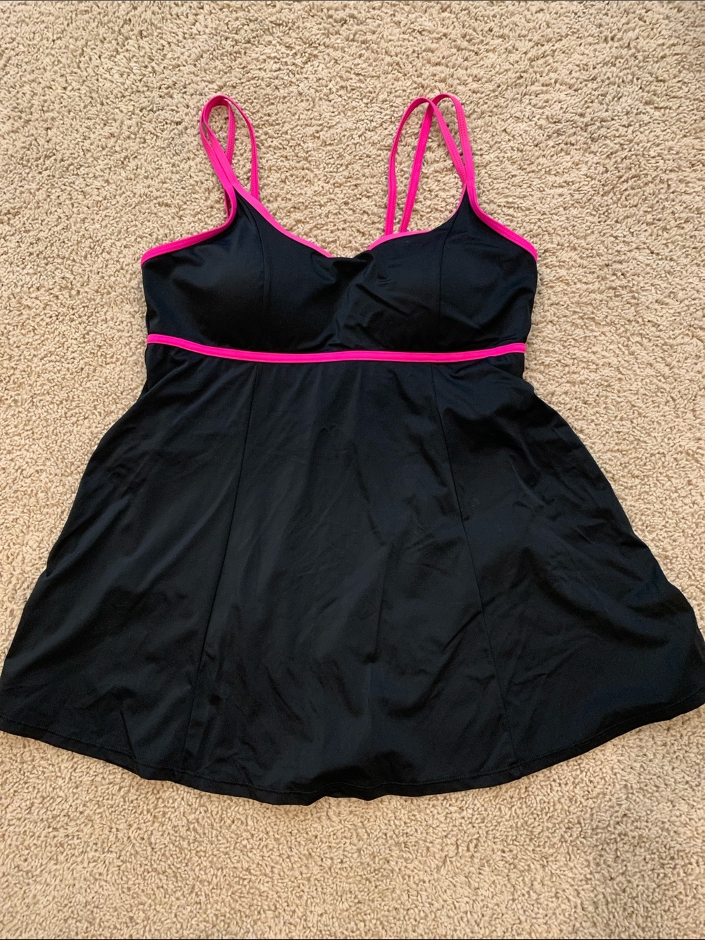 Beach Bella Swim Dress Black and Pink 16